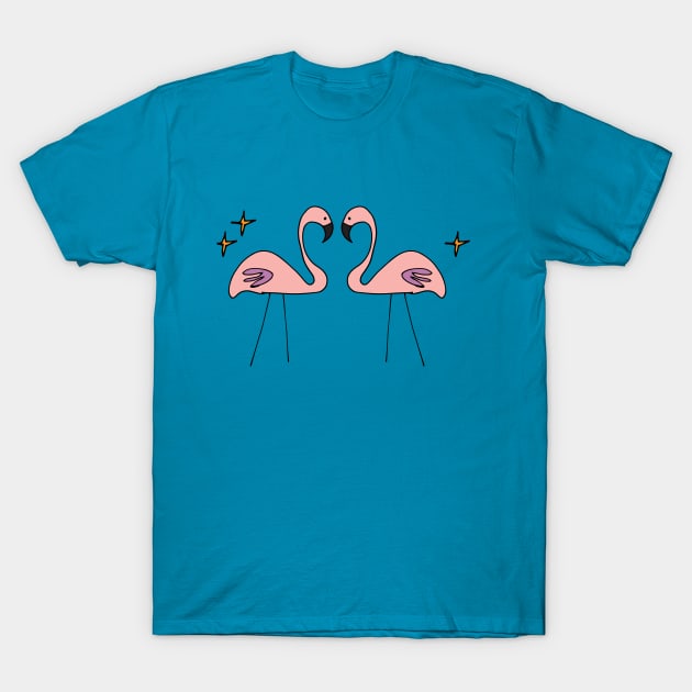 Atomic Flamingos T-Shirt by bruxamagica